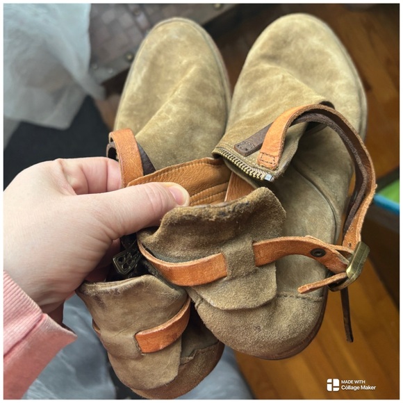 A.S. 98 Suede Leather Strappy Sand Ankle Booties Size 40/9-9.5 - Picture 13 of 13